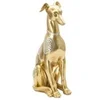 Image de Statuette Chien Assis en Polyrésine 29cm Or et Argent