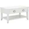 Image de Table basse rectangulaire Bois 90x60 cm Blanc avec 2 tiroirs