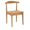 Image de Ensemble de 2 chaises de cuisine en bois avec assise en rotin tressé Japan
