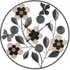 Image de Horloge murale Divaker ronde en Métal et MDF 67x67cm Noir