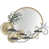 Image de Miroir Mural Déco Coral rond en Métal 89x65cm Multicolore