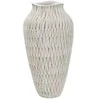 Image de Vase en Polyrésine Stiky motifs géométriques 22x44 cm Or et Blanc