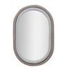 Image de Miroir ovale mural avec cadre en velours gris 90x60x4cm Antony