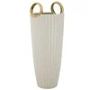 Image de Vase en Céramique Design 45cm Blanc et Or