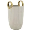 Image de Vase Shopping en céramique design bicolore 25cm Blanc et Or