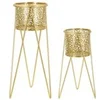 Image de Glod - Support à plantes en métal - Lot de 2 - Doré - H46cm