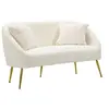 Image de Canapé 2 Places Imitation Fourrure "Soffy" 137cm Blanc & Or