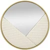 Image de Miroir mural rond Sharon - Métal, MDF, Verre, Polyuréthane - 80x80 cm - Blanc & Or