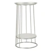 Image de Table d'Appoint Avec Etagère en Marbre "Tower" 76cm Argent