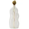 Image de Vase design en céramique Uma 50cm Blanc et Or
