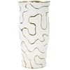 Image de Vase design en céramique Adore D. 16 x H. 32,5 cm Blanc et Or
