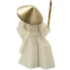 Image de Statuette Déco Samouraï "Toku" 24cm Blanc & Or