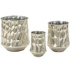 Image de Set de 3 vases en métal argenté