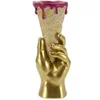 Image de Vase Déco en Résine "Cône" 31cm Or
