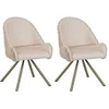 Image de Fauteuil en tissu côtelé Sedia (Lot de 2) crème