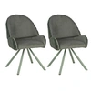 Image de Fauteuil en tissu côtelé Sedia (Lot de 2) vert