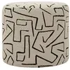 Image de Pouf Rond à Motifs "Nairobi" 44cm Beige
