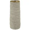 Image de Vase Design en Céramique "Lima" 40cm Gris & Or