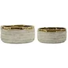 Image de Lot de 2 Cache-Pots Bas "Lima" 22cm Gris