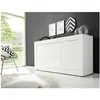 Image de Buffet BASICO - Décor blanc laqué brillant - 3 Portes - L160 x P42 x H85,8 cm