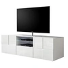 Image de Meuble Tv 2 Portes 1 Tiroir - Blanc Laque brillant - L181xP42xH56 Cm - MILANO