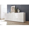 Image de Buffet - MIRONA - 4 portes - Blanc laqué brillant avec serigraphie - 241 x 43 x 84 cm
