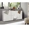 Image de Homemania Armoire multifonctionnelle Vittoria - Blanc, Gris - 248 x 42 x 175 cm