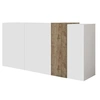 Image de Buffet 3 portes VENEZIA AUCUNE Blanc laqué brillant chêne Cadiz 181x44x84 cm