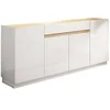 Image de Buffet avec 4 portes et 1 tiroir - Blanc et Naturel - EMORA