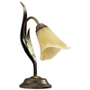 Image de ONLI - Lampe à chevet en métal marron avec nuances dorées et verre ambre en forme de calla en occasion ou reconditionné