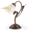 Image de ONLI - Lampe à chevet en métal marron avec nuances dorées. Verre blanc nuancé ambre en occasion ou reconditionné