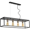 Image de Suspension à 4 lumières, noir, or