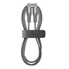 Image de Fabric Cable with Magic Clip - Câble USB - 24 pin USB-C (M) reversible pour 24 pin USB-C (M) reversible - USB 2.0 - 1 m - gris