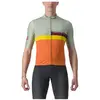 Image de Maillot Castelli A Blocco à manches courtes Vert Orange, Taille M