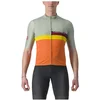 Image de Maillot Castelli A Blocco à manches courtes Vert Orange, Taille L