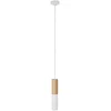 Image de Creative Cables Suspension Avec Câble Textile Et Double Abat-jour E14 En Bois Et Métal Avec Bulb One Size