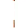 Image de Creative Cables Lampe Suspendue Avec Câble Textile Et Double Abat-jour Tubulaire E14 En Bois Et Métal