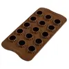 Image de Moule en silicone pour 15 Chocoflame 2,7 cm - - Marron - Silicone