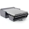 Image de Canapé convertible 3 places MAD IN ITALY AGATHE 14 cm tissu gris passepoil bleu