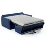 Image de Canapé convertible express - AGATHE - Tissu Bleu - Liseré Gris - 175 x 100 x 87 cm