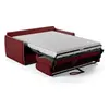 Image de canapé convertible express - agathe - tissu rouge - liseré gris - 175 x 100 x 87 cm