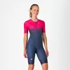 Image de Castelli - Core Tri W Suit Short Sleeve - Trifonction femme Belgian Blue / Bright Rose - S