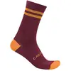 Image de Chaussettes Castelli Originale 18 Bordeaux Foncé Orange Vif, Taille L/XL