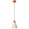 Image de Creative Cables Suspension Avec Abat-jour Conique En Bois Sans Ampoule