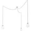 Image de Creative Cables Suspension Luminaire Multiple With 3 Drops With Textile Cable And Drop Lampshade Already Assembled