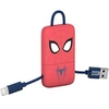 Image de CMR31605 Marvel Spiderman Mini Porte-Clés Câble USB Connecteur Micro-USB, 22 cm, Rouge/Bleu