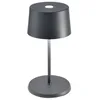 Image de Zafferano, Lampe Olivia Mini, Lampe de Table Portable et Rechargeable avec Contrôle Tactile, Convient pour le Salon et l'Extérieur, Dimmer 2200-3000 K, Hauteur 22 cm, Couleur Gris Foncé en occasion ou reconditionné