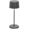 Image de Zafferano, Lampe Olivia Micro, Lampe de Table Rechargeable Sans Fil avec Contrôle Tactile, Convient pour Salon et Extérieur, Variateur, 2200-3000 K, Hauteur 20 cm, Couleur Gris Foncé en occasion ou reconditionné