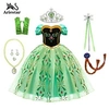 Image de Ensemble déguisement enfant fille Ariestar costume robe Princesse Anna Reines des Neiges taille 110CM pour fête Halloween Carnaval Party Noël - Vert