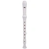 Image de Flûte à Bec Instrument à vent en bois baroque à 8 trous avec sac en PU outil de nettoyage - Blanc